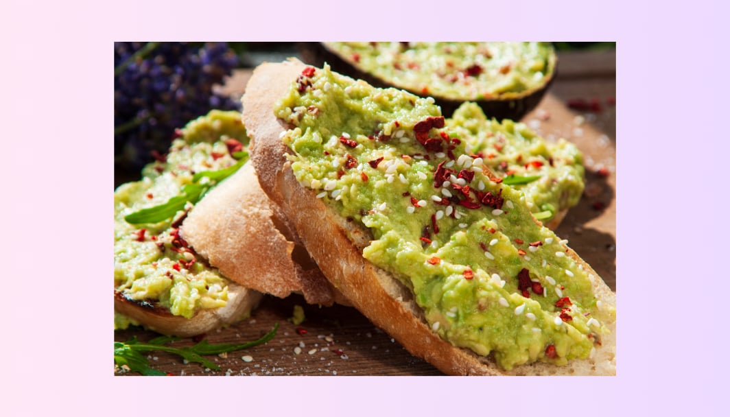 An image of avocado and toast representing the topic of lifestyle creep. 